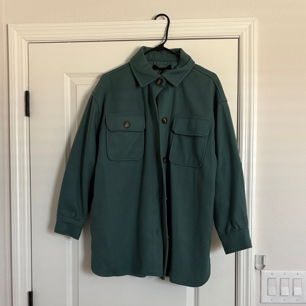 Forever 21 Green Trench Coat